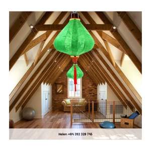 โคมไฟไหมแดงนำโชคแบบดั้งเดิมจากเมืองฮอยอัน ประเทศเวียดนาม สำหรับตกแต่งบ้านและงานแต่งงานกลางแจ้ง - Product Image 2