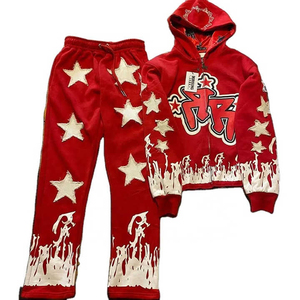 Conjunto completo de chándal para hombre con chaqueta con cremallera y pantalones de Jogger, tejido transpirable de secado rápido, ideal para gimnasio y ropa informal - Product Image 1