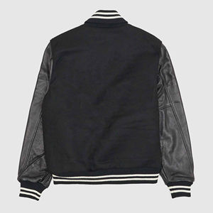 Chaqueta de Béisbol con Parches Personalizados de Nuevo Diseño 2025 para Hombre y Mujer, Mangas de Cuero Genuino de Alta Calidad, Ropa Universitaria - Product Image 3