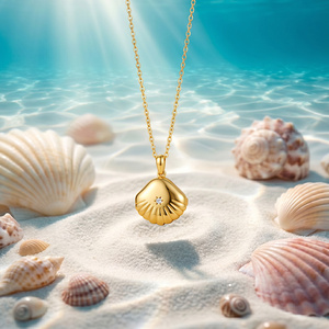Jeulia Custom Gold Plated Seashell Photo <b>Locket</b> Necklace-Trendy Vintage Stainless Steel Jewelry with Diamond Accent - Product Image 6
