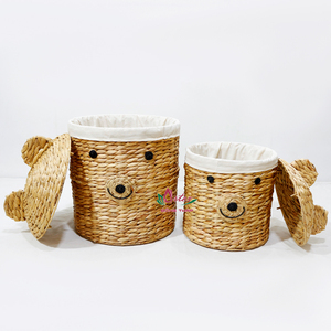 Artex Dong Thap Kids Storage <b>Baskets</b> Hand Woven Bear Shape Water Hyacinth Material Wholesales Decorative Animal <b>Basket</b> - Product Image 6