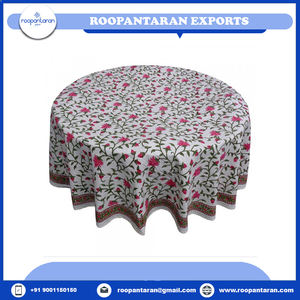 Mantel redondo de algodón 100% más vendido, 180 láminas, bloque de mano impreso, fiesta de boda, tela bien absorbente, técnica tejida - Product Image 6