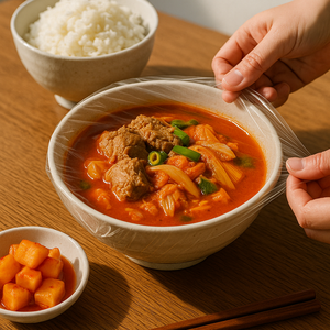 ม้วนฟิล์มห่ออาหารทำจากพีวีซีพิมพ์ลายได้ตามต้องการสำหรับบรรจุภัณฑ์อาหารในครัวเรือนร้านอาหาร - Product Image 3