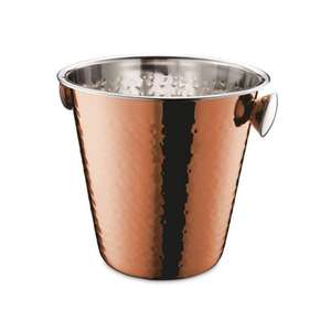 Elegant Copper Ice Bucket with Brass Handles and Hammered Finished & Ideal for Vintage-style Home Decor at Very Best Rates - Product Image 1