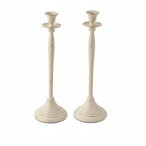 Modern Design Silver Metal <b>Taper</b> <b>Candle</b> Holder Set Of 2 High Quality Aluminium Tabletop Candlestick Holders For Home And Wedding - Product Image 5