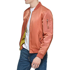 Veste bomber en satin personnalisée à la vente chaude, veste en satin pour hommes, taille plus, vêtements décontractés, veste en satin brillante - Product Image 3
