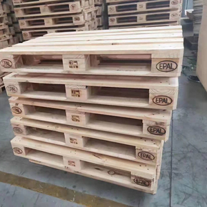 Palettes en bois empilables 1200x800mm en pin pour transport industriel, avec sangles vertes et bleues, palettes Euro standard - Product Image 5