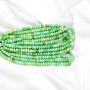 Pistache vert Disco bonbons opale lisse Rondelle perles pour la fabrication de bijoux 7mm & 10mm lâche pierres précieuses brin en vrac en gros inde - Product Image 3