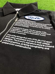 โลโก้การออกแบบปัก OEM ของไฮสตรีท Unisex แฟชั่นซิปผ้านวมแจ็คเก็ตยีนส์ปรับแต่งขนาดต่างๆ - Product Image 5