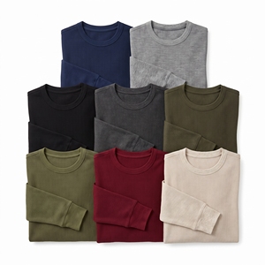 Men's Winter Thermal Long Sleeve <b>Top</b> Waffle Knit Warm Base <b>Layer</b> OEM ODM Wholesale Factory Custom Logo Low MOQ - Product Image 3
