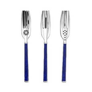ชุดเครื่องครัวสแตนเลสสตีลแบบมีด้ามจับสีฟ้า3ชิ้นสำหรับงานแต่งงานงานปาร์ตี้บนโต๊ะชุดเสิร์ฟเครื่องครัว - Product Image 1