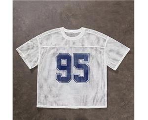 เสื้อเจอร์ซีย์ฟุตบอลแบบอเมริกันเสื้อกีฬาตาข่ายวินเทจผ้าเจอร์ซี่ระบายอากาศไซส์ใหญ่พิเศษ - Product Image 1