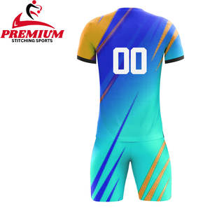 Ensemble de maillots de football personnalisés avec nom d'équipe imprimé par transfert thermique 100% polyester respirant - Product Image 2