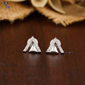 0.266 TDW redondo corte brillante diamante pendiente 18kt oro blanco Labgrown diamante Hpht/Cvd diamante joyería - Product Image 1