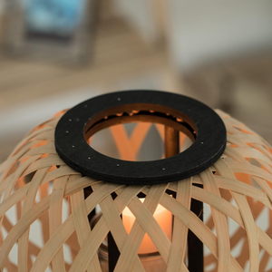 Lanternes et bougeoirs en bambou naturel faits à la main, pots à bougies vintage avec support pour table, en provenance du Vietnam - Product Image 4