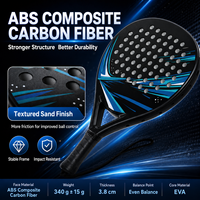JAS Oferta Especial Raqueta de Pádel Personalizada de Fibra de Carbono, Fabricación OEM, Para Principiantes, 360g, Acabado Texturizado, Punto Dulce Grande, Núcleo de EVA, Poliéster
