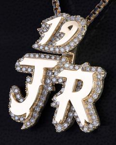 925 argent Sterling luxe Hip Hop Style Moissanite diamant 19-JR lettre nom pendentif pour hommes et femmes - Product Image 6