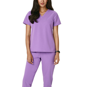 ชุดยูนิฟอร์มพยาบาลผู้หญิงไซส์ใหญ่ พิมพ์โลโก้ได้ มีกระเป๋าเดียว ตรวจจับเข็มได้ ขายส่งโดยตรง ผ้าสแปนเด็กซ์ สำหรับศัลยกรรมและโรงพยาบาล - Product Image 3