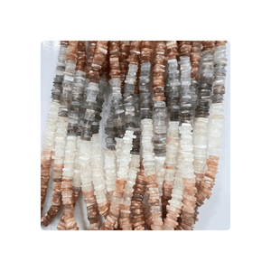 Premium Quality 6-8MM Multi Moonstone <b>Heishi</b> <b>Beads</b> Natural Square Shape Gemstone for Jewelry-Making - Product Image 5