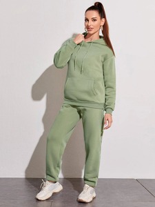Conjunto Deportivo de Felpa de Algodón Extra Grande para Mujer, Transpirable, Suave, a la Moda, Sudadera y Pantalones para Damas - Product Image 4