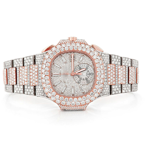 Direct prix d'usine Montre pour hommes en moissanite avec diamant glacé entièrement personnalisée Montre Hip Hop en diamant bijoux cadeau - Product Image 6