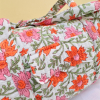Sac de voyage matelassé en coton imprimé, style bohème vintage, léger et écologique, taille personnalisée, le plus vendu, pour femme, avec fermeture éclair, pour le quotidien