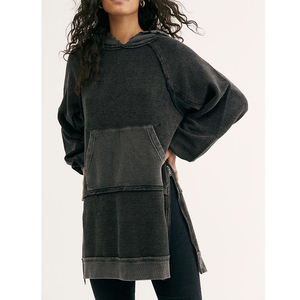 Block Color Hoodies Oversized Acid Wash Vintage Hoodie Hombres Algodón Peso pesado Nuevos diseños Heavy Weight Washes Mens Hoodies - Product Image 5