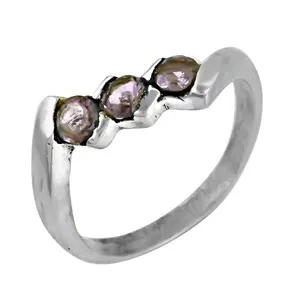 Bague en argent 925 avec améthyste pour femmes, bijoux en pierres précieuses - Product Image 1