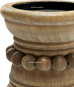Portavelas de pilar cuadrado rústico hecho de madera maciza, portavelas de madera de estilo Vintage hecho a mano para decoración del hogar y eventos - Product Image 3