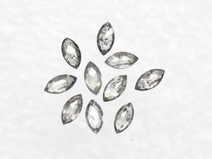 Chic Natural Salt & Pepper Marquise Diamond 4,0X2,0mm Corte de pera para tu elegante par de pendientes - Product Image 5