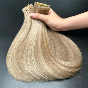 Ekstensi rambut manusia Virgin lurus Vietnam kelas atas ekstensi 2 warna rambut mentah 18 inci 45Cm
