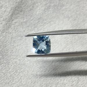 Aigue-marine naturelle, forme coussin, taille facettée, taille Santa Maria, pierre précieuse en vrac, bleu, 7 mm, 1,30 carats - Product Image 2