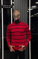 Suéter Casual de Invierno para Hombre, Cuello Redondo, Manga Larga, Cálido, 100% Algodón, Estampado Jacquard con Letras, Transpirable