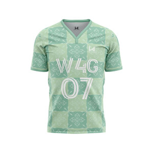 Camisetas de Fútbol Personalizadas al por Mayor de Alta Calidad con Nombre de Equipo Estampado en la Parte Delantera, Nuevos Diseños, Uniforme de Fútbol Unisex, 100% Poliéster - Product Image 4