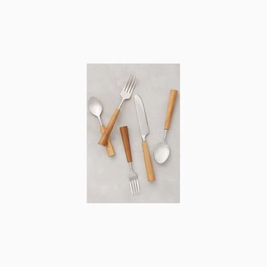 Lot de 2 couverts en acier inoxydable poignées rondes blanches plaqué or fini parfait pour la table à manger ustensiles de cuisine usage quotidien - Product Image 3