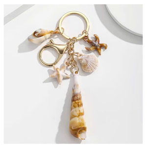 Porte-clés coquillage élégant inspiré de la plage, en acrylique, coquille de conque mignonne et romantique, charme pour couple, sac à main, porte-clés coquillage - Product Image 3