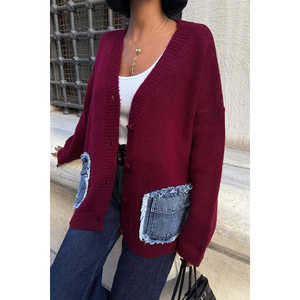 Cárdigan Casual Blanco con Detalles de Mezclilla 5187 - Product Image 6