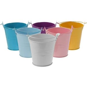 Seau en métal multi-utilisable avec poignée Revêtement en poudre Écologique Moderne pour hôtel Intérieur Jardin Décor Jardinières Jardinières - Product Image 2