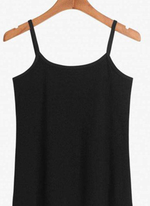 Women's Blue Scoop <b>Neck</b> Sleeveless Knitted Tank Top Short Casual Solid Color Breathable Cotton Fixed <b>Pad</b> - Product Image 2