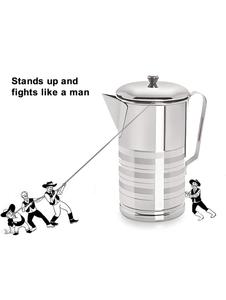 Pichet à poignée en acier inoxydable de qualité supérieure avec couvercle et poignée Pichet à eau de 1.5 litres Tasse en métal argenté de qualité alimentaire pour jus - Product Image 4