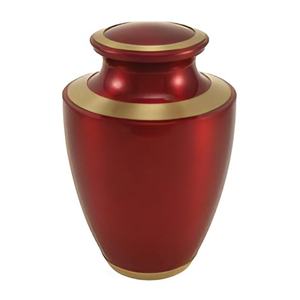 Accesorios funerarios de la más alta calidad, Rojo Dorado, urnas para adultos de latón, venta al por mayor, urnas de cremación funeraria de latón hechas en la India 2024 - Product Image 1