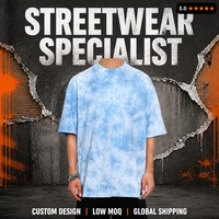 T-shirt à manches courtes en coton pur 240g, coupe ample, style Instagram, tie-dye, tendance, décontracté, pour adolescents, de la marque ETAI Streetwear