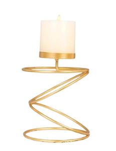 Bougeoir à anneaux ronds en métal en laiton AK en or fini beau bougeoir pour décor d'hôtel/décor à la maison - Product Image 5