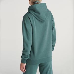 Conjunto Deportivo de 2 Piezas con Logotipo Personalizado, Top Corto y Pantalones Cortos, Sudadera con Capucha, Felpa Francesa, Algodón, para Mujer - Product Image 3