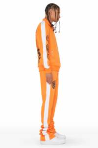 Custom Red Slim Fit Hombres Vintage Streetwear Sweatsuit Plus Size Thermal Flare Jogger Sets Sublimación Sudadera con capucha transpirable - Product Image 4