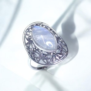 Vintage Natural Marquise Cut Moonstone <b>Turquoise</b> & Labradorite 925 Sterling Silver Boho <b>Ring</b> Big Bohemian Chunky Handmade <b>Rings</b> - Product Image 3