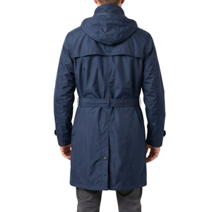 Abrigo Impermeable Azul Marino con Cinturón, Tejido de Poliéster Recubierto de PU, Resistente al Viento, Ajustable, Largo, para Lluvia y Tormentas, Venta al por Mayor - Product Image 2