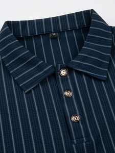 Polos de algodón para hombre con cuello de línea negra, Camisetas estampadas, diseño transpirable sólido, logotipo personalizado, polos de talla grande para hombre - Product Image 4