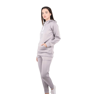 Chándal de invierno de dos piezas informal para mujer de alta calidad 2024, ropa de invierno informal de alta calidad con patrón sólido para mujer - Product Image 3