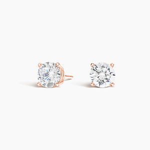 Élégantes boucles d'oreilles clous en diamant de laboratoire en or 10 carats, cadeau de mariage tendance pour femme, plaqué or blanc et or rose, clarté VS1-VS2 - Product Image 6